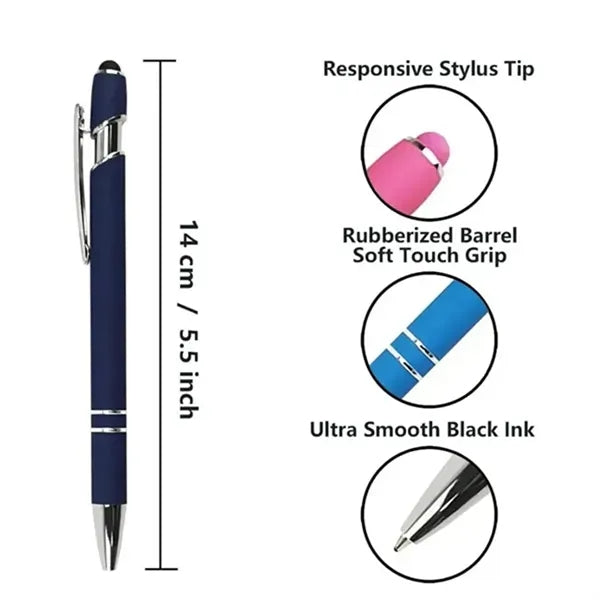 Metal Click Pen with Stylus Tip