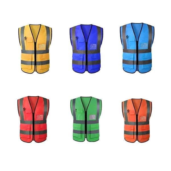 Reflective Safety Work Vest with Pockets