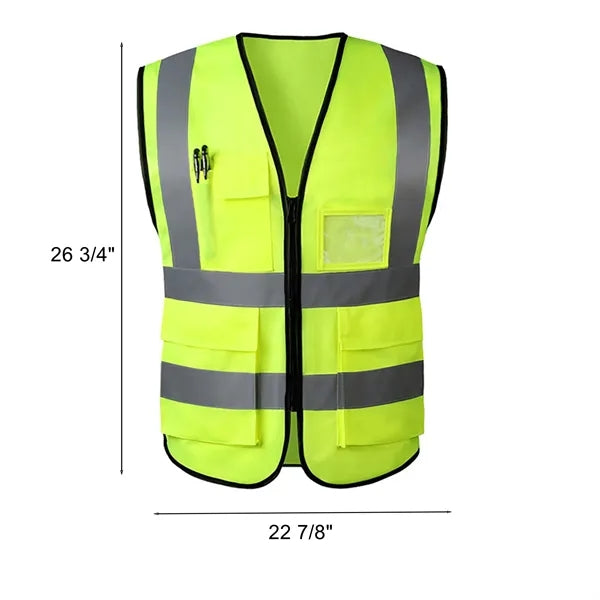 Reflective Safety Work Vest with Pockets