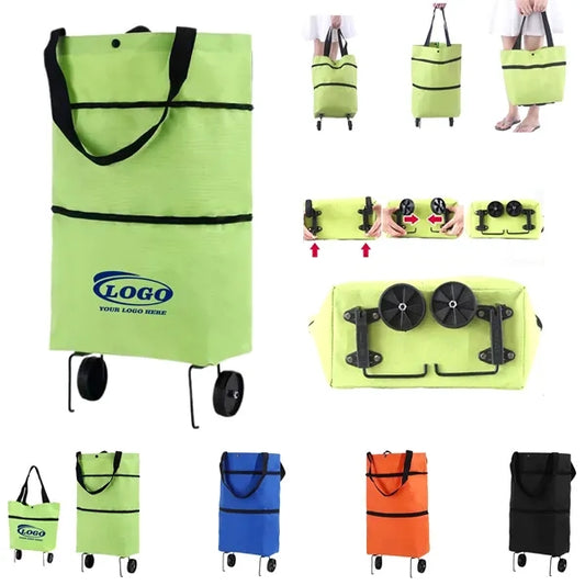 Foldable Shopping Cart Trolley w/Wheels