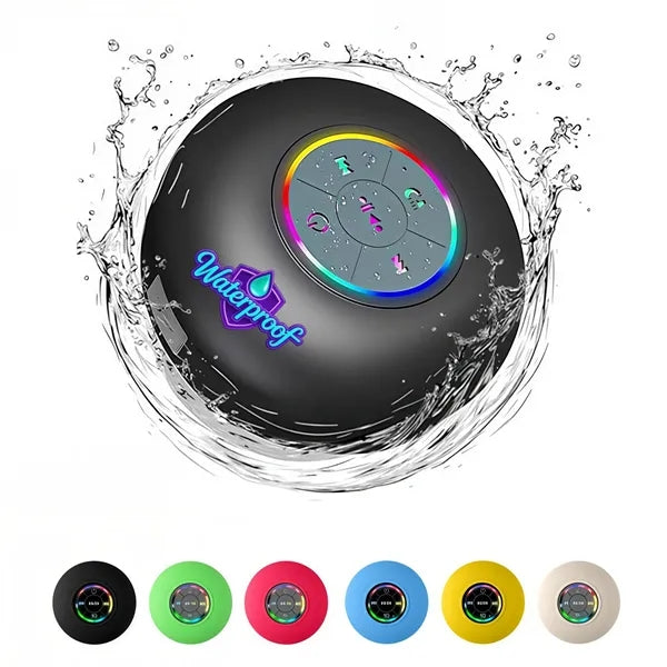 Wireless Shower Speaker with LED ,Mic & Suction Cup
