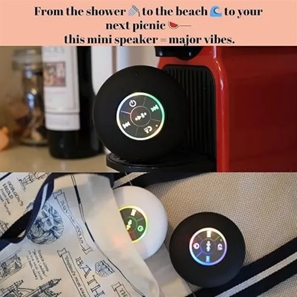 Wireless Shower Speaker with LED ,Mic & Suction Cup