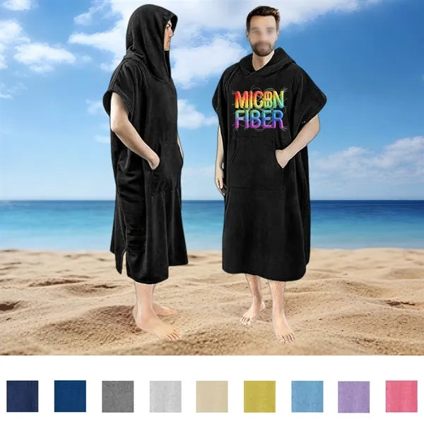 MOQ Surf Poncho Microfiber Changing Robe with Hood & Pocket