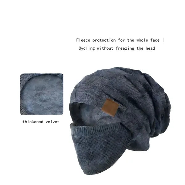 Beanie Hat for Men and Women with Face Cover