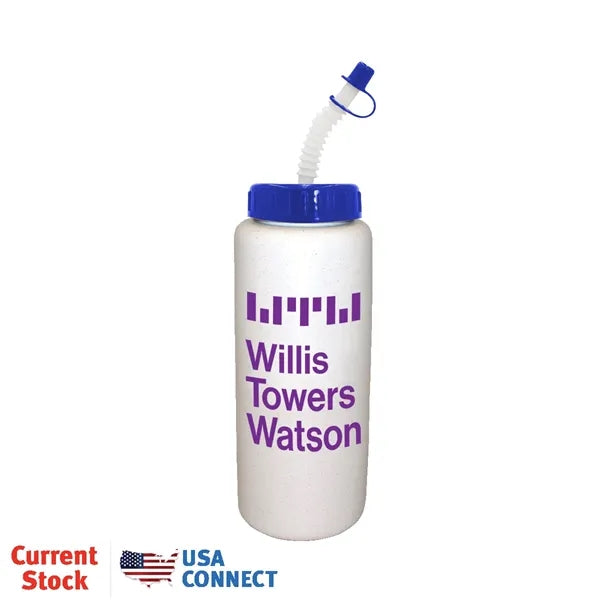 32 oz Grip Bottle with Flexible Straw