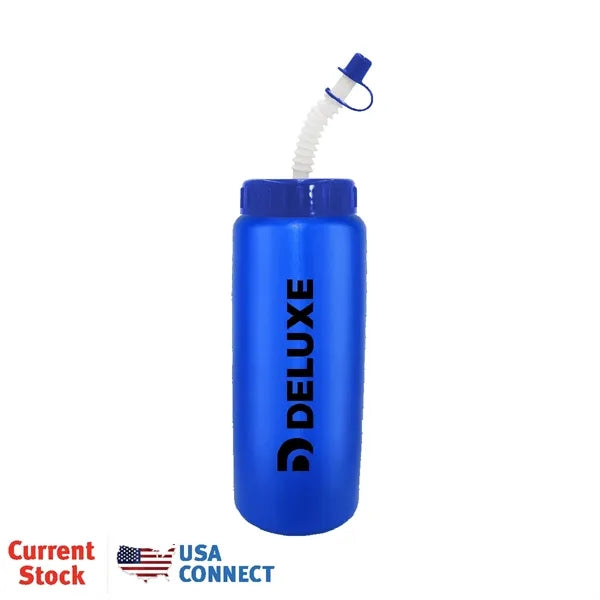 32 oz Grip Bottle with Flexible Straw