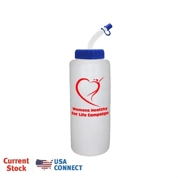 32 oz Grip Bottle with Flexible Straw