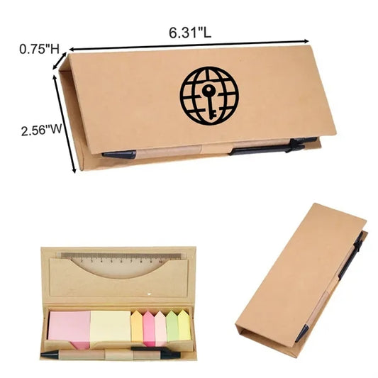 Sticky Note Set with Pen and Ruler for Daily Use
