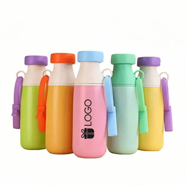 Coloful 17oz Insulated Water Bottle Cute with Silicone Strap
