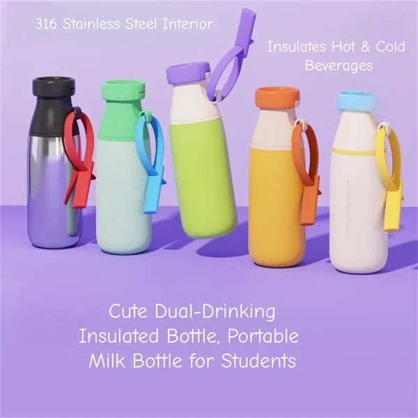 Coloful 17oz Insulated Water Bottle Cute with Silicone Strap