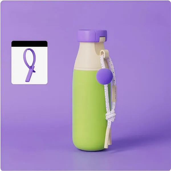 Coloful 17oz Insulated Water Bottle Cute with Silicone Strap