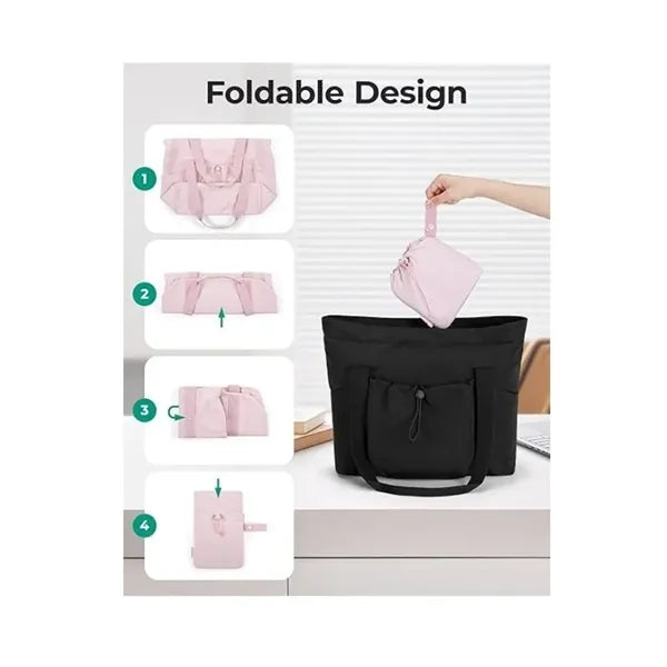 Foldable Tote Bag with Drawstring Bag