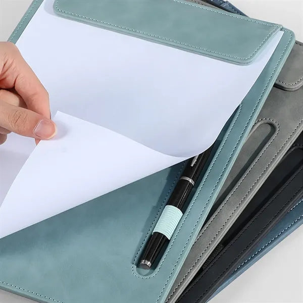 A4 Leather Folder Padfolio with Writing Pad and Coaster