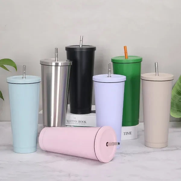 304 Stainless Steel Insulated Cup With Straw