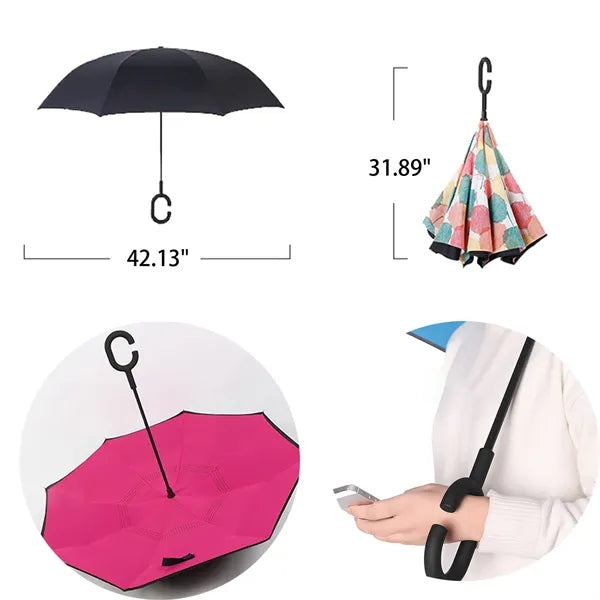 Inverted Umbrellas w/C-Shaped Handle