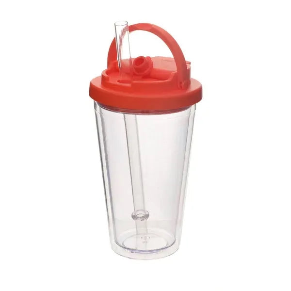 16 OZ Outdoor Plastic Water Sports Bottle With Straw