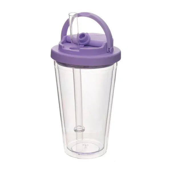 16 OZ Outdoor Plastic Water Sports Bottle With Straw