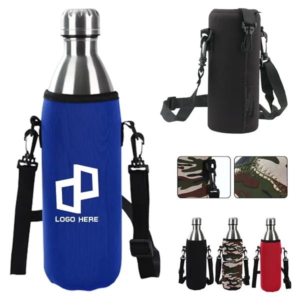 Insulated Bottle Cover W/ Shoulder Strap