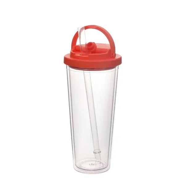 24 OZ Outdoor Plastic Water Sports Bottle With Straw