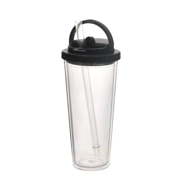 24 OZ Outdoor Plastic Water Sports Bottle With Straw