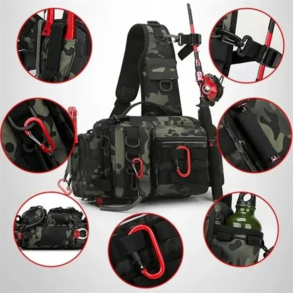 Fishing Tackle Sling Waist Bag Camo Outdoor Pack