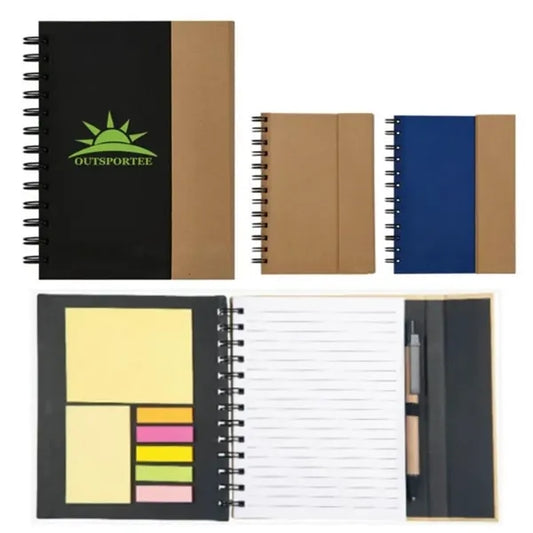 Multi-Functional Spiral Sticky Note Set with Ballpoint Pen