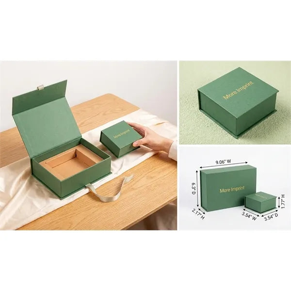 Magnetic Flip-Top Handle Gift Box w/ Inner Jewelry Case