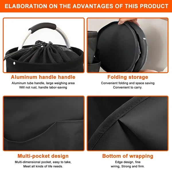 Drawstring Portable Collapsible Multi Functional Basket