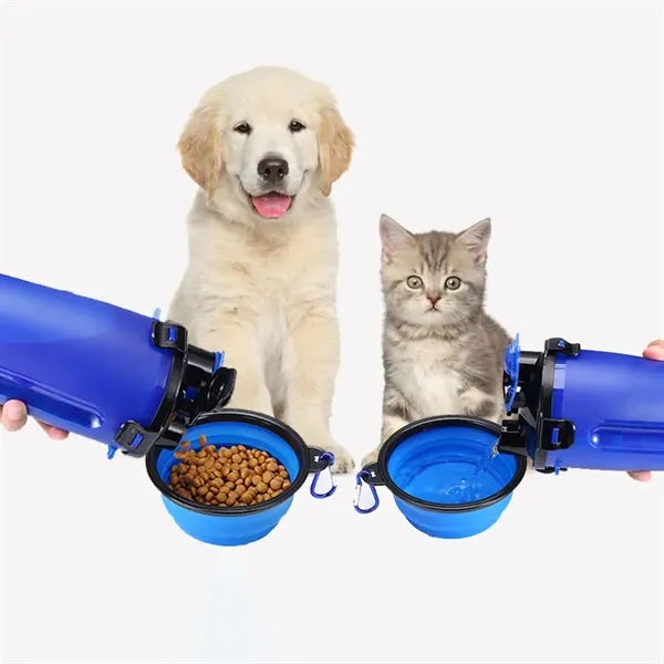 Foldable Dog Travel Food Cup with Integrated Bowl