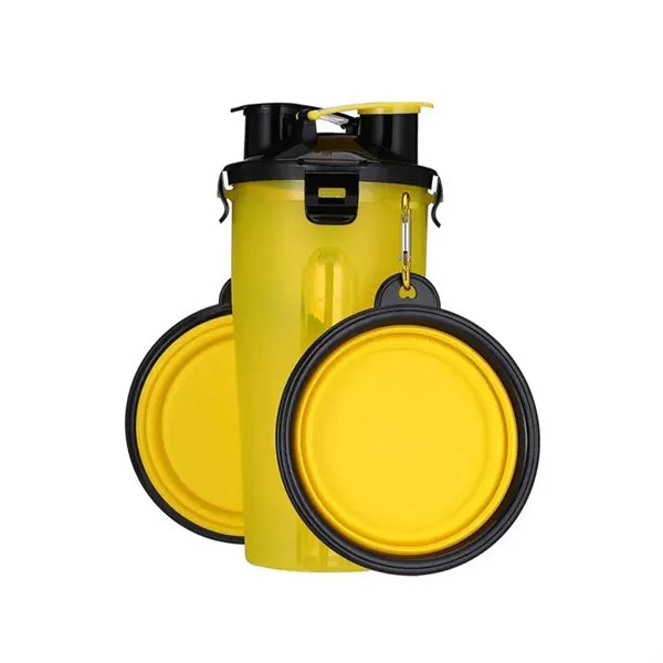 Foldable Dog Travel Food Cup with Integrated Bowl