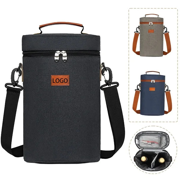 Insulated Two Bottle Wine Gift Tote Cooler Carrier Bag