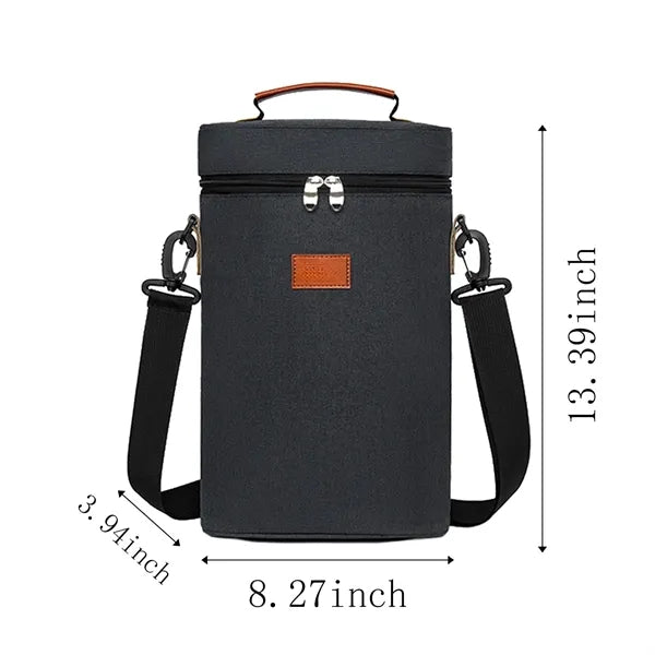 Insulated Two Bottle Wine Gift Tote Cooler Carrier Bag
