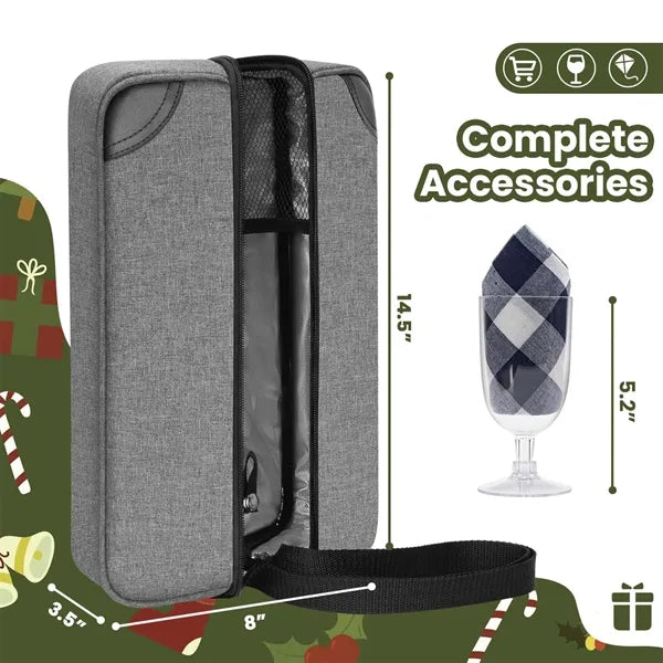 Insulated Cooler Tote With Glasses Opener Accessories Gift