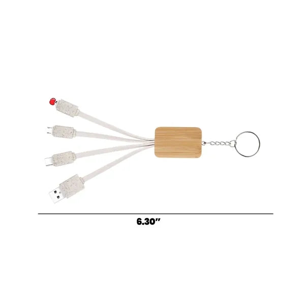 Biodegradable Bamboo 3 in 1 Charging Cable