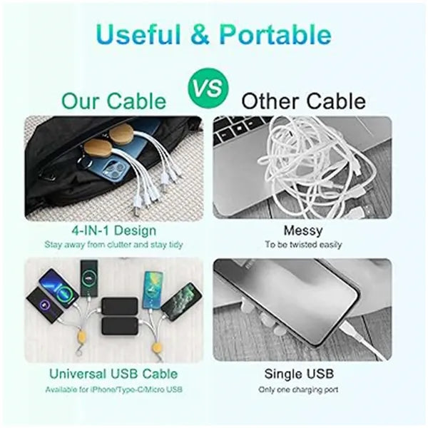 Biodegradable Bamboo 3 in 1 Charging Cable