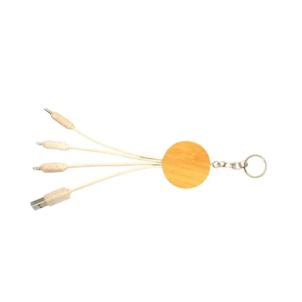 Biodegradable Bamboo 3 in 1 Charging Cable