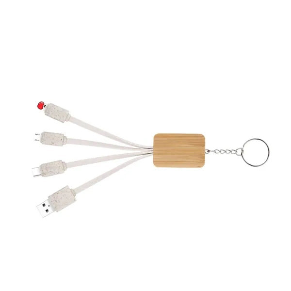 Biodegradable Bamboo 3 in 1 Charging Cable