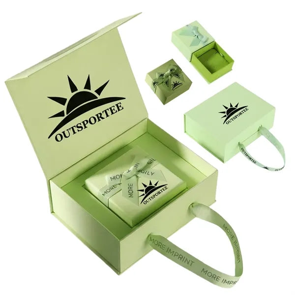 Magnetic Flip-Top Handle Gift Box w/ Inner Jewelry Case
