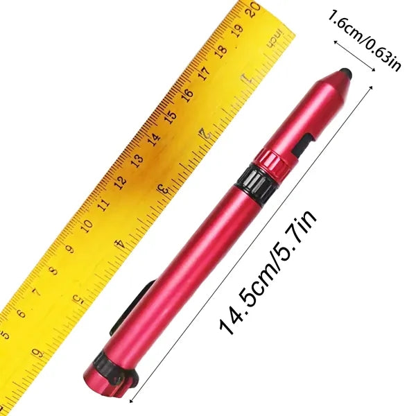 LED Lighted Ballpoint With Touch Pen Compass For Camping