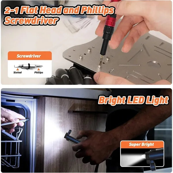 LED Lighted Ballpoint With Touch Pen Compass For Camping