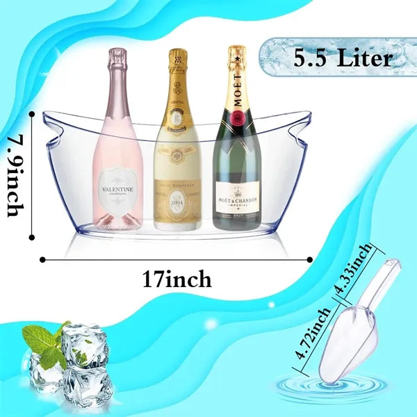 5L Acrylic Ice Buckets With Scoops