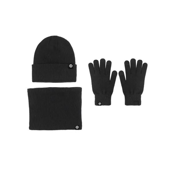 Winter Beanie Hat Scarf Touchscreen Gloves Set