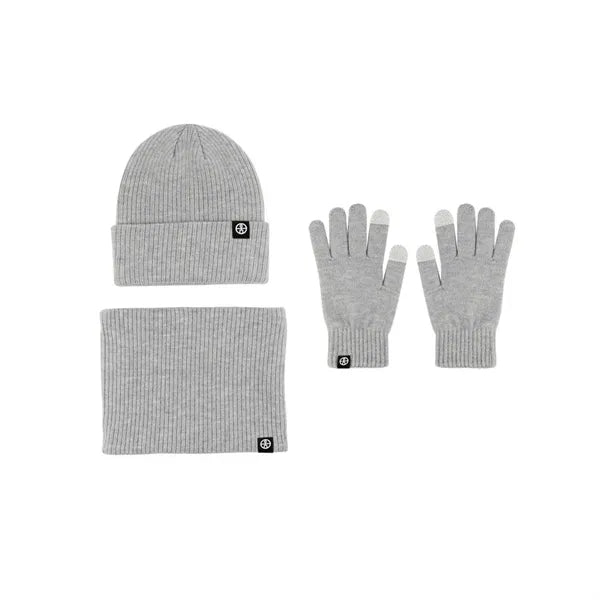Winter Beanie Hat Scarf Touchscreen Gloves Set