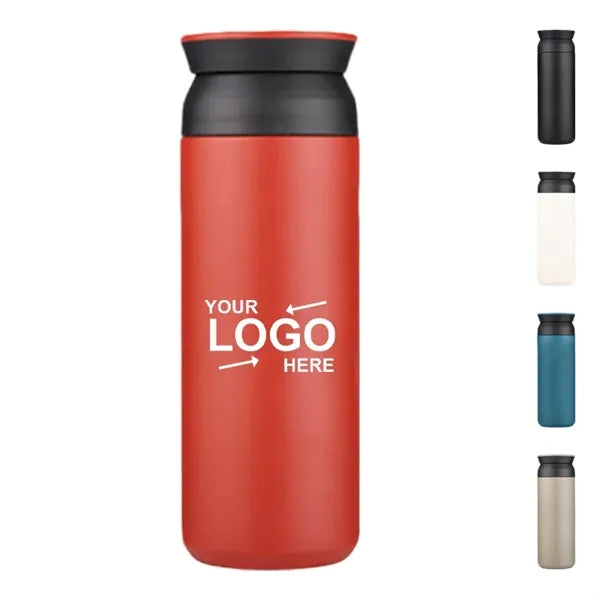 12Oz Stainless Steel Water Bottle With Flattop Lid