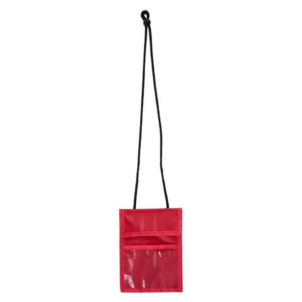 Clear Window Pouch Wallet With Lanyard And Pen Holder