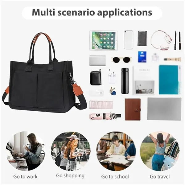 Large canvas tote bag crossbody for travel nurse teacher