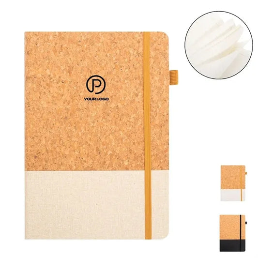 A5 eco-friendly lined journal notebook with cork cover