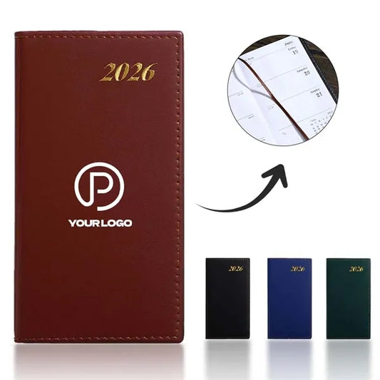 Portable 2026 planner slim agenda notebook for school office