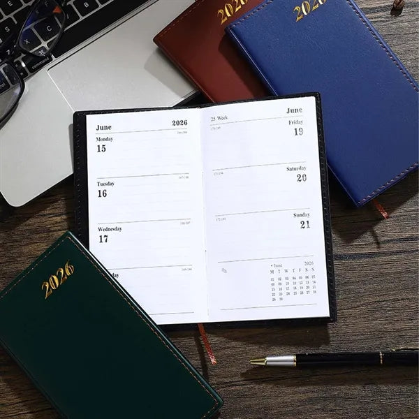 Portable 2026 planner slim agenda notebook for school office