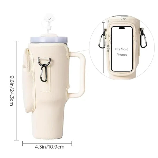Water bottle carrier bag holder pouch for 40 oz tumbler